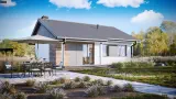 Готовый проект дома Z78 - Аккуратный небольшой одноэтажный дом простой конструкции с кухней со стороны сада.