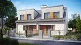 Готовый проект дома Zb7 - Компактные дома близнецы в современном стиле с уютным интерьером.