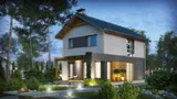 Готовый проект дома Z297 - Двухэтажный дом с современными элементами для узкого участка.